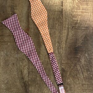 Truly Southern Maroon and Orange Gingham Bow Ties